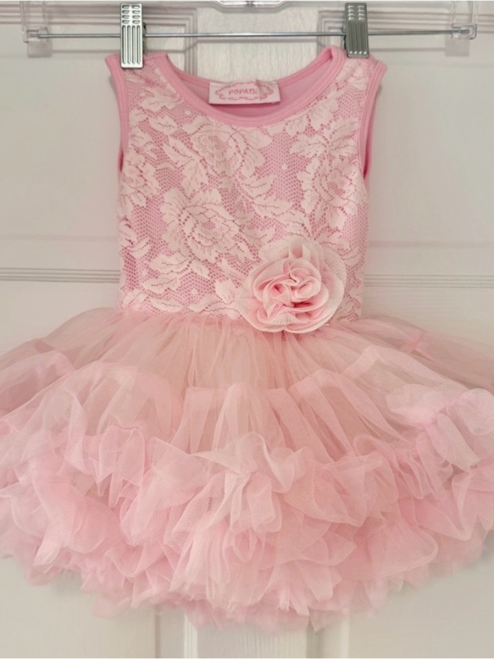 Adorable Baby Girl Pink Flower Tutu Dress Perfect Birthday Dress Size 12 Month